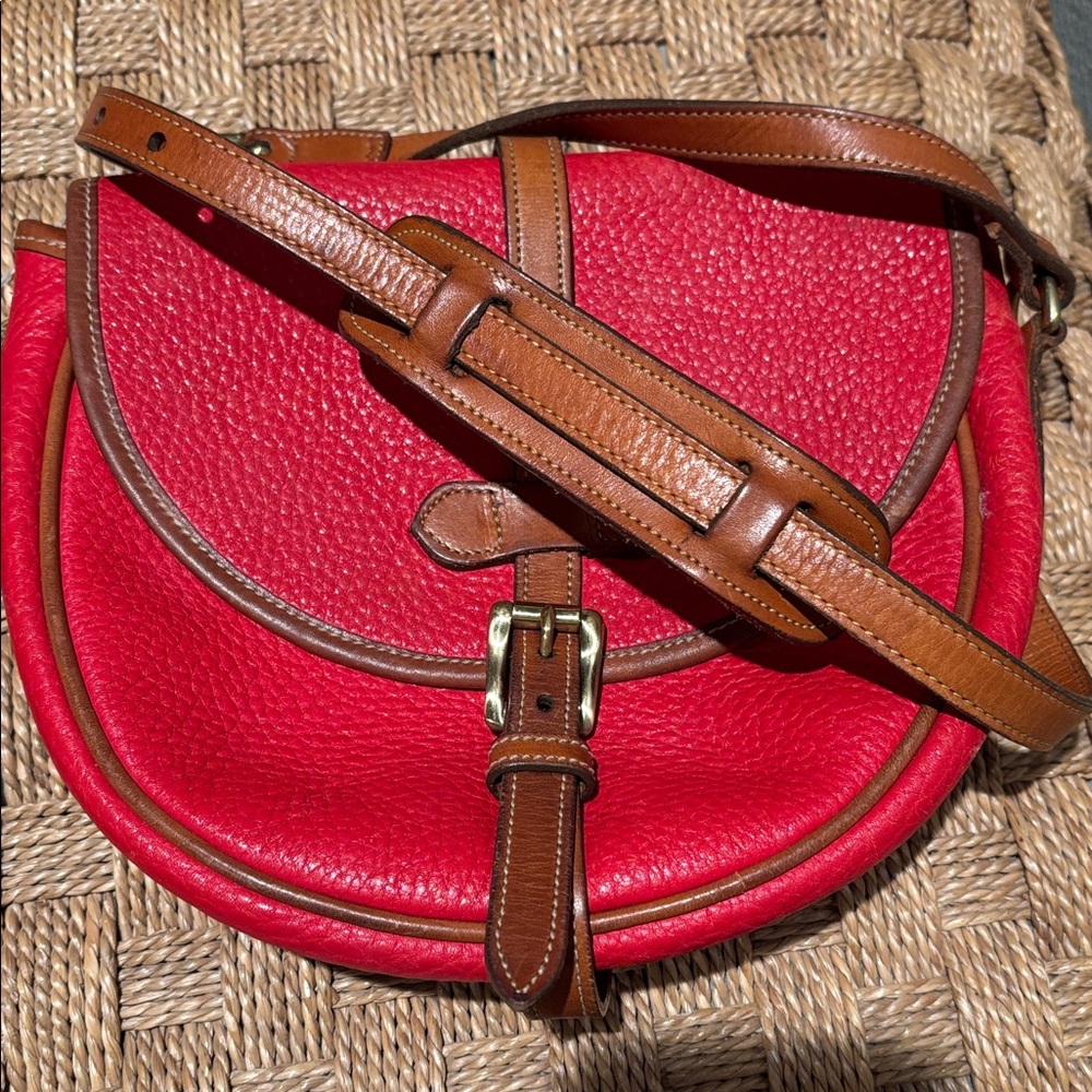 Dooney & Bourke vintage red leather cross body purse equestrian flap - Picture 2 of 8
